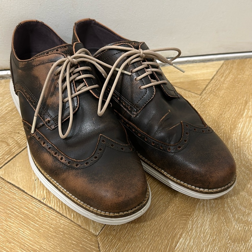 Cole Haan Brown and Black Wingtip Oxfords